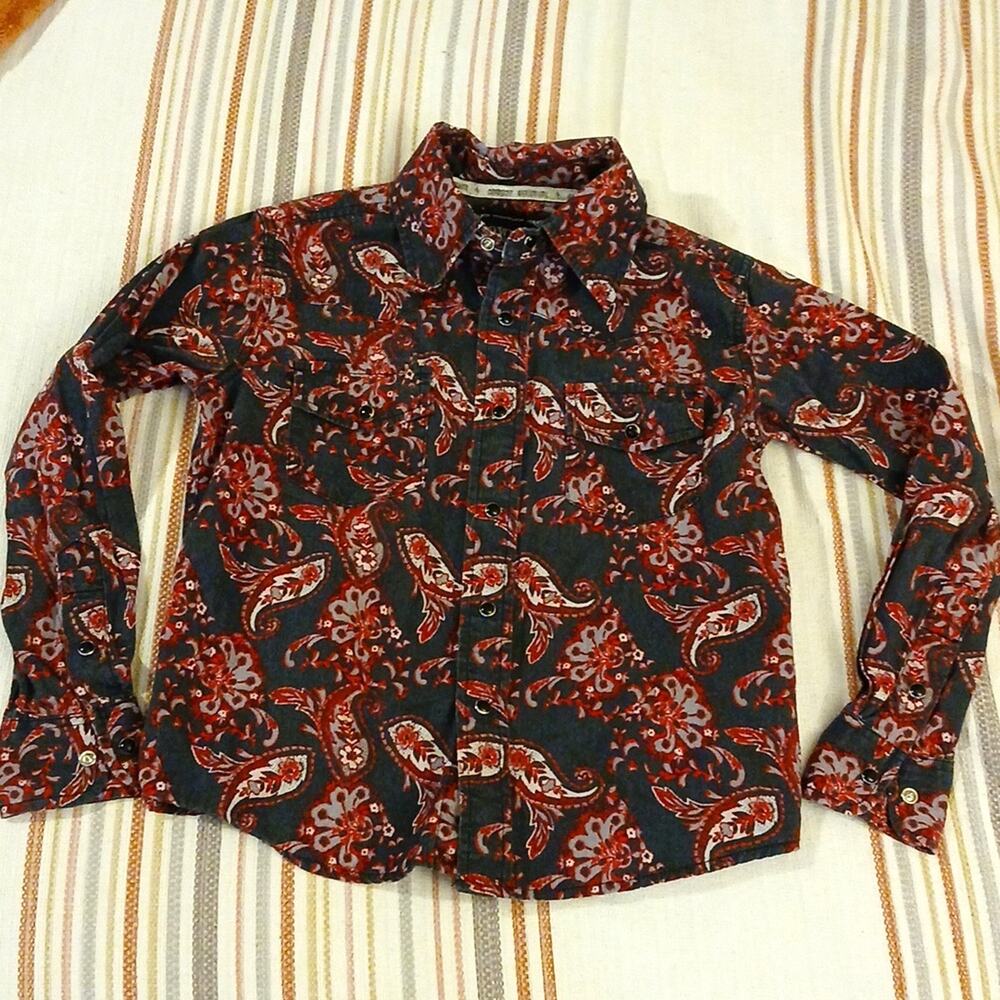 Cowboy Hardware kids paisley western snap button up
